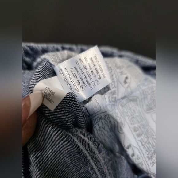 SO Super High Rise DAD Jeans Patchwork Raw Hem Acid Wash Sz 9/29W Junior Button - Picture 11 of 15